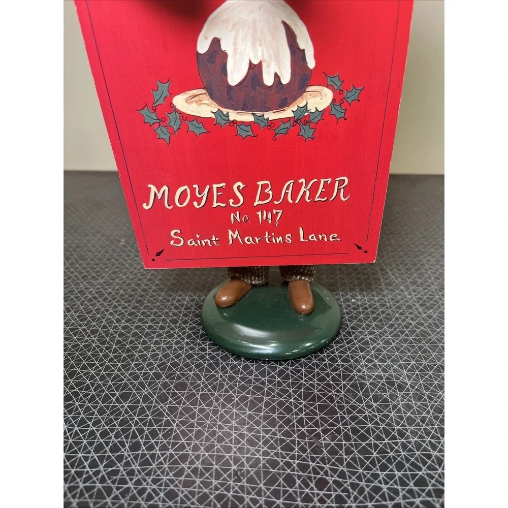 1994 Byers Choice Caroler Moyes Baker Plum Pudding Sign Man with Bell, Mint, New